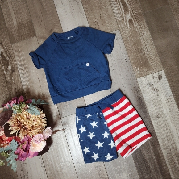 Carter's Red White and Blue Stars and Stripes Americana USA Outfit Size 18m NWOT - Picture 10 of 10